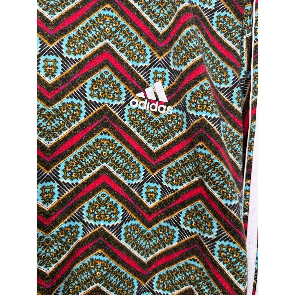 Adidas Originals Crewneck Sweatshirt Patterned Fabric Teal Aztec Trefoil
